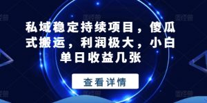 私域稳定持续项目，傻瓜式搬运，利润极大，小白单日收益几张【揭秘】-知乎者也