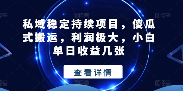 私域稳定持续项目，傻瓜式搬运，利润极大，小白单日收益几张【揭秘】-知乎者也
