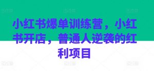 小红书爆单训练营，小红书开店，普通人逆袭的红利项目-知乎者也