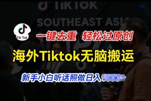 海外Tiktok短视频无脑搬运，一键去重轻松过原创，新手小白听话照做日入几张【揭秘】-知乎者也