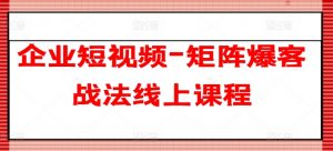 企业短视频-矩阵爆客战法线上课程-知乎者也