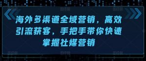 海外多渠道全域营销，高效引流获客，手把手带你快速掌握社媒营销-知乎者也
