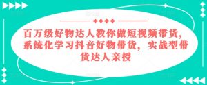百万级好物达人教你做短视频带货,系统化学习抖音好物带货,实战型带货达人亲授-知乎者也
