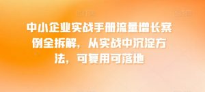 中小企业实战手册流量增长案例全拆解,从实战中沉淀方法,可复用可落地-知乎者也