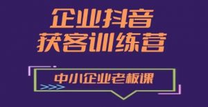 企业抖音营销获客增长训练营,中小企业老板必修课-知乎者也