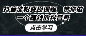 抖音涨粉变现课程,带你做一个赚钱的抖音号-知乎者也