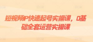 短视频IP快速起号实操课,0基础全套运营实操课,爆款内容设计+粉丝运营+内容变现-知乎者也