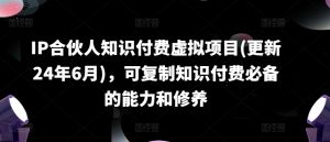 IP合伙人知识付费虚拟项目(更新24年6月),可复制知识付费必备的能力和修养-知乎者也