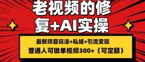 修复老视频的玩法，搬砖+引流的变现(可持久)，单条收益300+【揭秘】-知乎者也