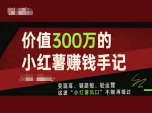 价值300万的小红书赚钱手记,变现高、链路短、轻运营,这波“小红薯风口”不能再错过-知乎者也