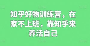 知乎好物训练营,在家不上班,靠知乎来养活自己-知乎者也