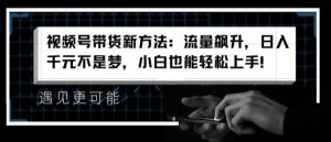 视频号带货新方法：流量飙升，日入千元不是梦，小白也能轻松上手【揭秘】-知乎者也
