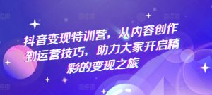 抖音变现特训营,从内容创作到运营技巧,助力大家开启精彩的变现之旅-知乎者也