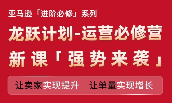 亚马逊进阶必修系列，龙跃计划-运营必修营新课，让卖家实现提升 让单量实现增长-知乎者也