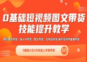0基础短视频图文带货实操技能提升教学(直播课+视频课),0基础小白3天快速上手做带货-知乎者也