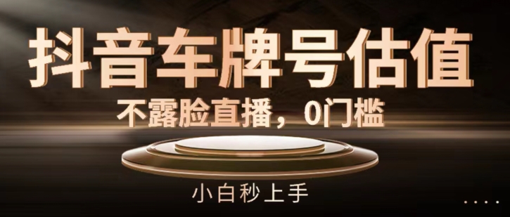 抖音车牌号估值,不露脸直播,0门槛,小白秒上手【揭秘】-知乎者也