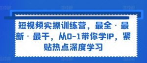 短视频实操训练营,最全·最新·最干,从0-1带你学IP,紧贴热点深度学习-知乎者也
