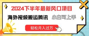 2024下半年最新风口项自，海外视频搬运腾讯，小白可上手，轻松月入过万【揭秘】-知乎者也