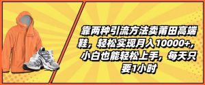 靠两种引流方法卖莆田高端鞋,轻松实现月入1W+,小白也能轻松上手,每天只要1小时【揭秘】-知乎者也