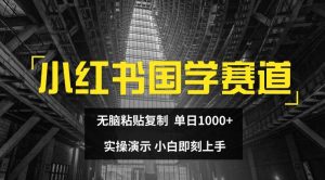 小红书国学赛道，无脑粘贴复制，单日1K，实操演示，小白即刻上手【揭秘】-知乎者也