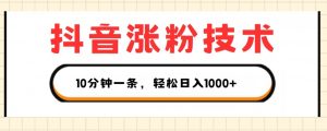 抖音涨粉技术,1个视频涨500粉,10分钟一个,3种变现方式,轻松日入1K+【揭秘】-知乎者也