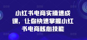 小红书电商实操速成课,让你快速掌握小红书电商核心技能-知乎者也
