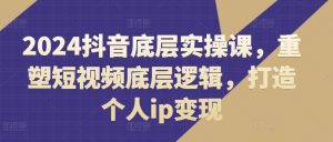 2024抖音底层实操课,重塑短视频底层逻辑,打造个人ip变现-知乎者也