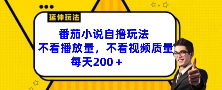 番茄小说自撸玩法,不看播放量,不看视频质量,每天200+【揭秘】-知乎者也