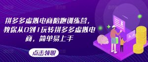 拼多多虚拟电商陪跑训练营,教你从0到1玩转拼多多虚拟电商,简单易上手(更新)-知乎者也