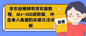 京东短视频带货实操教程,从1-100进阶版,冲击单人高佣的实操方法讲解-知乎者也