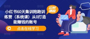 小红书60天集训陪跑训练营(系统课)从0打造能赚钱的账号-知乎者也