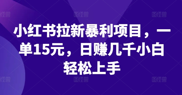小红书拉新暴利项目,一单15元,日赚几千小白轻松上手【揭秘】-知乎者也