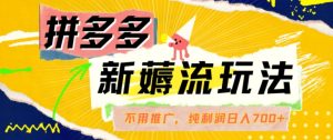 拼多多最新薅流玩法,无需开车推广,纯靠自然流吃饭-单纯赚50+利润,日入700+【揭秘】-知乎者也
