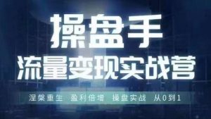 操盘手流量实战变现营6月28-30号线下课，涅槃重生 盈利倍增 操盘实战 从0到1-知乎者也