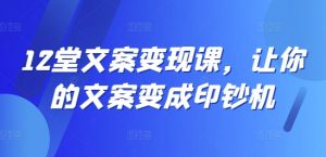 12堂文案变现课,让你的文案变成印钞机-知乎者也