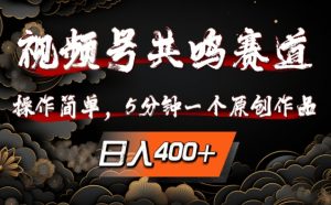 视频号共鸣赛道,操作简单,5分钟1个原创作品,日入几张【揭秘】-知乎者也