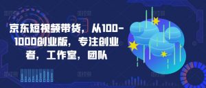 京东短视频带货,从100-1000创业版,专注创业者,工作室,团队-知乎者也