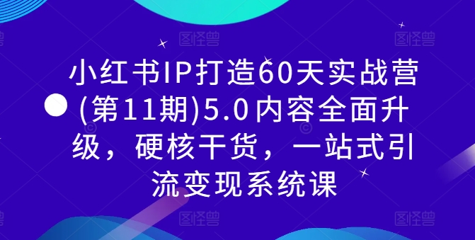 小红书IP打造60天实战营(第11期)5.0内容全面升级,硬核干货,一站式引流变现系统课-知乎者也