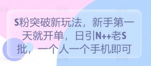 S粉突破新玩法，新手第一天就开单，日引N++老S批，一个人一个手机即可【揭秘】-知乎者也