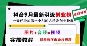 抖音9月最新引流创业粉,轻松制作创业类视频,一天轻松加满一个500人精准创业粉群【揭秘】-知乎者也