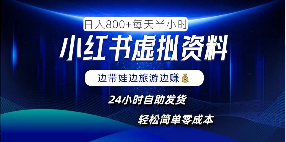 小红书虚拟资料项目，日入8张，简单易操作，24小时网盘自动发货，零成本，轻松玩赚副业-知乎者也