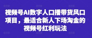 视频号AI数字人口播带货风口项目,最适合新人下场淘金的视频号红利玩法-知乎者也