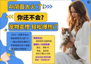 小红书AI宠物卖惨打工项目，一键生成轻松爆热门，专撩温柔多金小姐姐，私域转化率超高-知乎者也