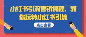 小红书引流营销课程,教你玩转小红书引流-知乎者也