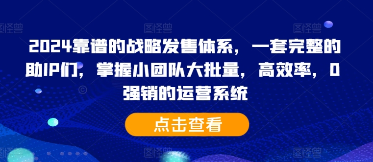 2024靠谱的战略发售体系,一套完整的助IP们,掌握小团队大批量,高效率,0 强销的运营系统-知乎者也