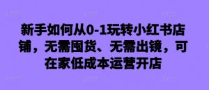 新手如何从0-1玩转小红书店铺，无需囤货、无需出镜，可在家低成本运营开店-知乎者也