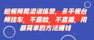 短视频剪混训练营,多平视台频挂车,不露脸,不直播,用最简单的方法赚钱-知乎者也