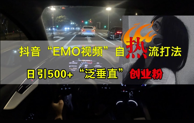 抖音EMO视频自热打法，日引500+“泛垂直”创业粉-知乎者也