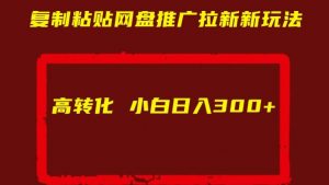 复制粘贴网盘推广拉新新玩法高转化小白日入300+【揭秘】-知乎者也