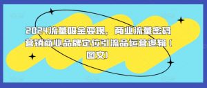 2024流量吸金变现，商业流量密码营销商业品牌定位引流品运营逻辑(图文)-知乎者也